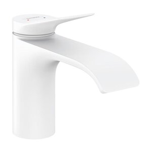 Изображение товара Смеситель для раковины Hansgrohe Vivenis белый матовый однорычажный WaterfallStream
