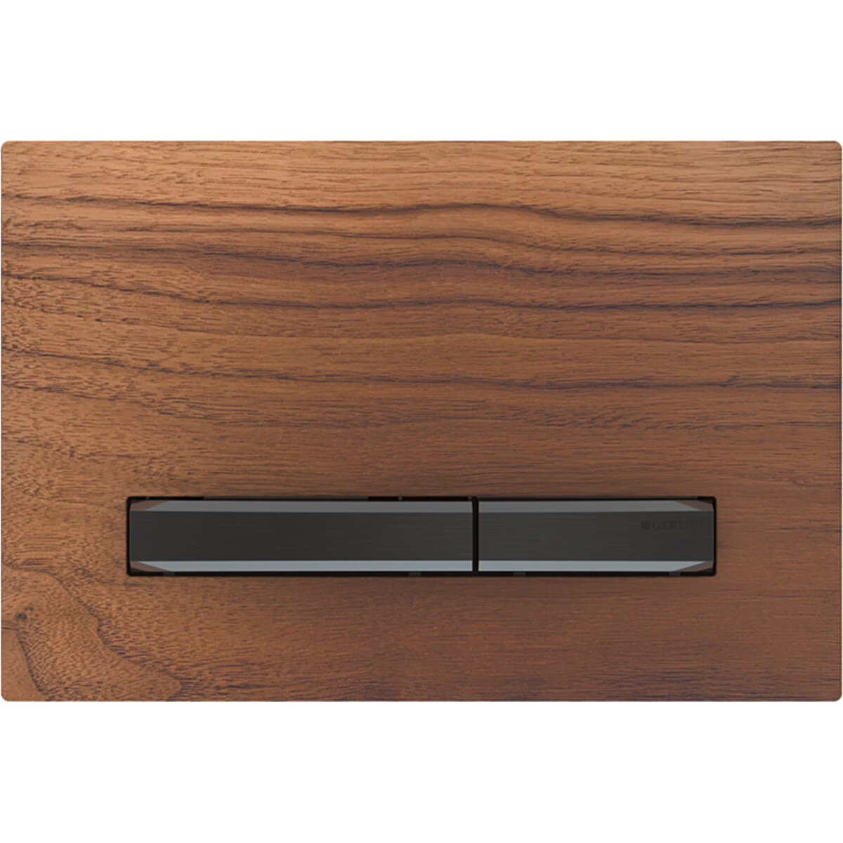 Изображение товара Клавиша Geberit Sigma Type 50 115.671.JX.2, клавиши - хромированный черный, панель - черный орех