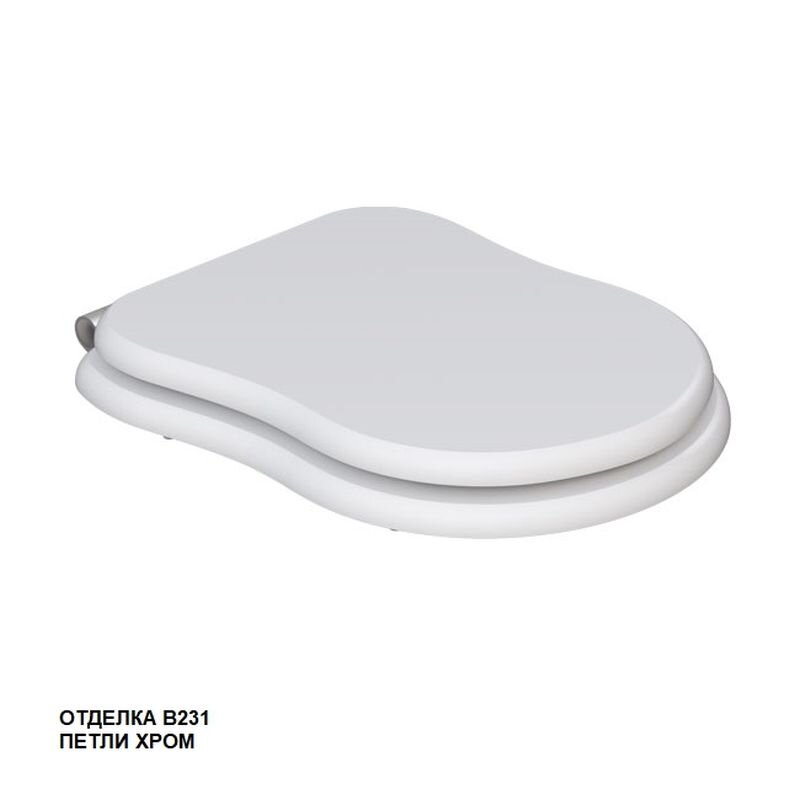 Изображение товара Крышка-сиденье Caprigo Borgo с микролифтом белая хромированная фурнитура