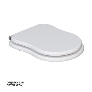 Изображение товара Крышка-сиденье Caprigo Borgo с микролифтом белая хромированная фурнитура