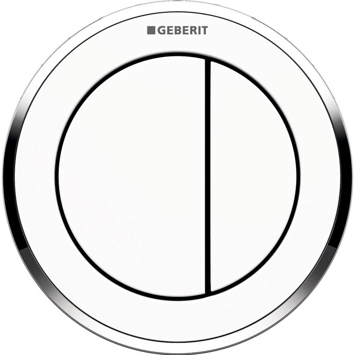 Изображение товара Клавиша смыва Geberit Type 10 дистанционная, клавиша - белая, кольцо - глянцевый хром, 116.055.KJ.1