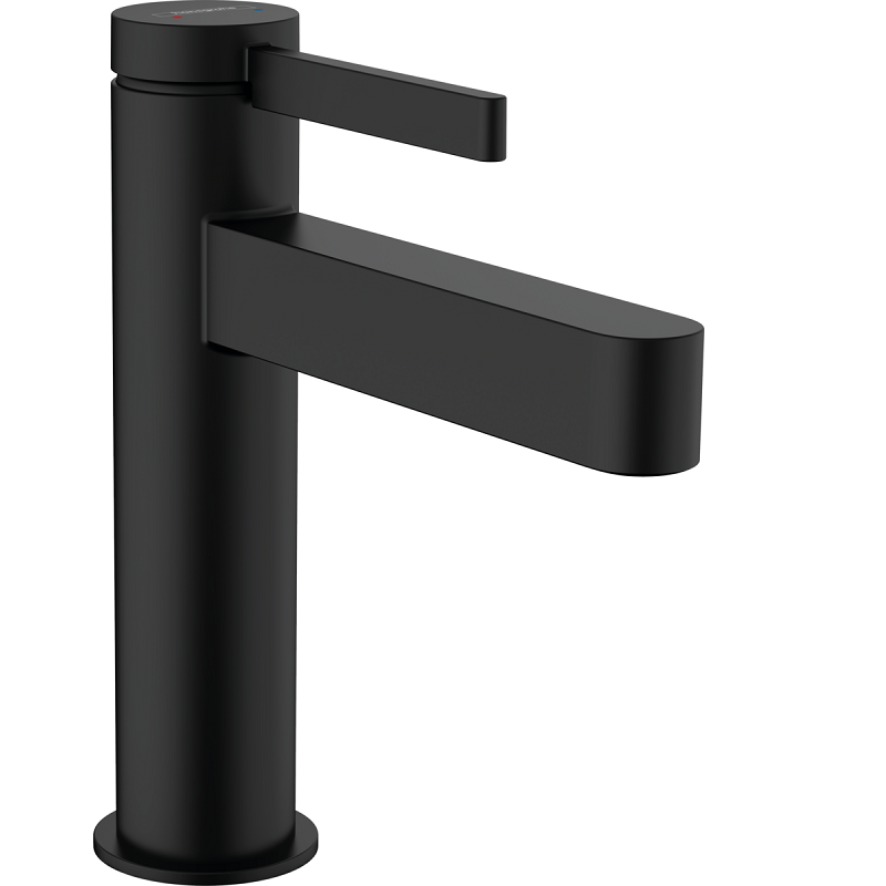 Изображение товара Смеситель для раковины Hansgrohe Finoris с донным клапаном Push-Open, черный матовый