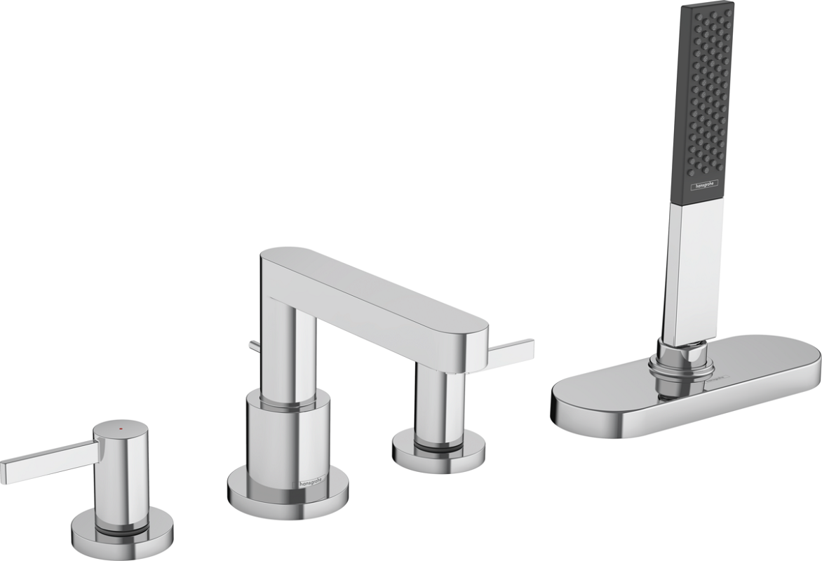Изображение товара Смеситель Hansgrohe Finoris 76444000 для ванны на борт: хром, 4 отверстия, 2 рычага, AirPower Изображение товара Смеситель Hansgrohe Finoris 76444000 для ванны на борт: хром, 4 отверстия, 2 рычага, AirPower