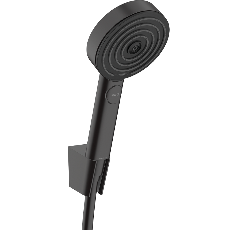 Изображение товара Душевой набор Hansgrohe Pulsify 24303670 Select, 3 режима струи, корпус черный, лицевая часть черная Изображение товара Душевой набор Hansgrohe Pulsify 24303670 Select, 3 режима струи, корпус черный, лицевая часть черная