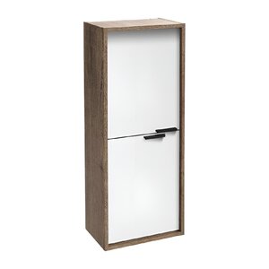 Изображение товара Шкаф-пенал Jacob Delafon Vivienne 40 х 100 см, корпус дуб табак, фасад белый матовый, без ручек, EB1587-E52-M49