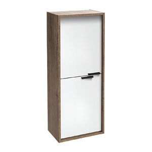 Изображение товара Шкаф-пенал Jacob Delafon Vivienne 40 х 100 см, ручки хром, корпус дуб табак, фасад белый сатин, EB1510-E52-F30