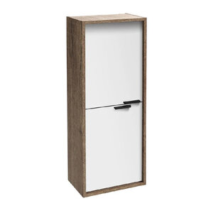 Изображение товара Шкаф-пенал Jacob Delafon Vivienne 40 х 100 см, корпус дуб табак, фасад белый глянцевый, без ручек, EB1587-E52-N18