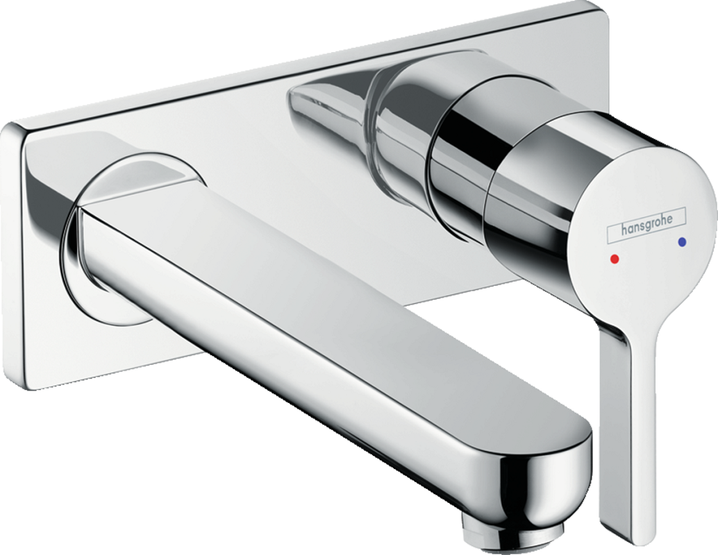 Изображение товара Смеситель Hansgrohe Metris S 31163000 хром — компактный настенный скрытый монтаж, 2 отверстия
