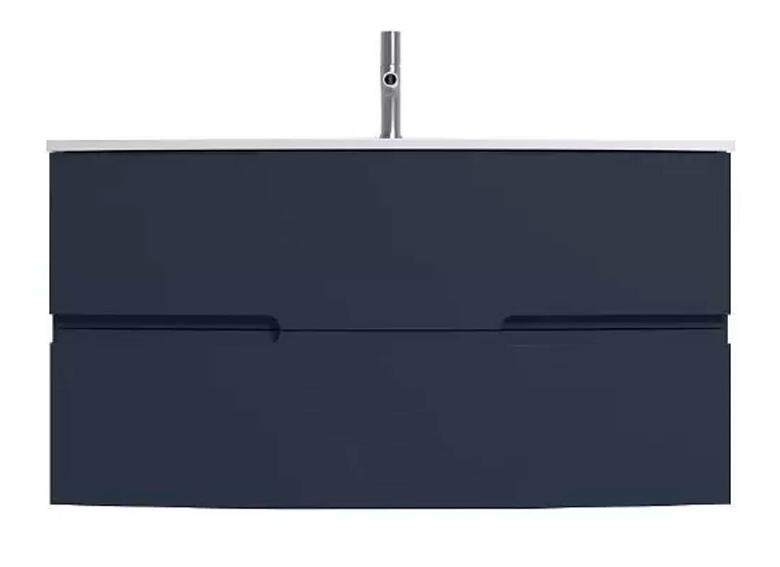 Изображение товара Тумба под раковину Jacob Delafon Nona 100 см, с интегрированными ручками, глянцевая, темно-синяя