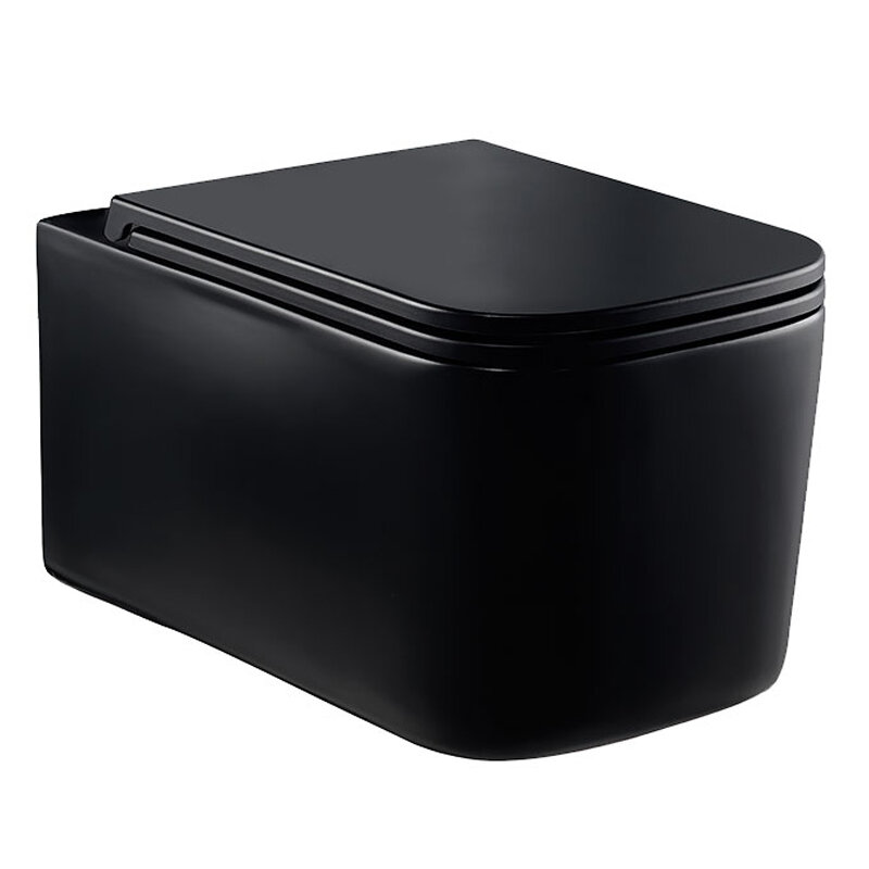 Изображение товара Подвесной безободковый унитаз Vincea Ultra VT1-32MB с крышкой микролифт и черным матовым покрытием