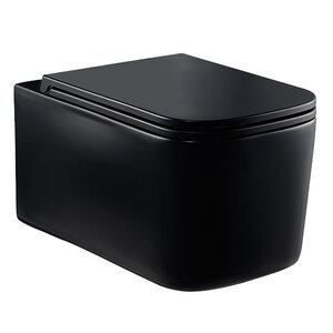 Изображение товара Подвесной безободковый унитаз Vincea Ultra VT1-32MB с крышкой микролифт и черным матовым покрытием