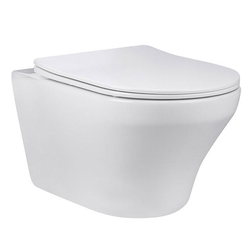 Изображение товара Подвесной унитаз Vincea Edge-M безободковый, фарфор, белый, 36.5x55.5x35.5 см