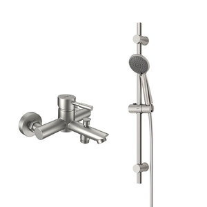 Изображение товара Смеситель для ванны и душа Dorff Logic New D0103030SS, с гарнитуром, нержавеющая сталь