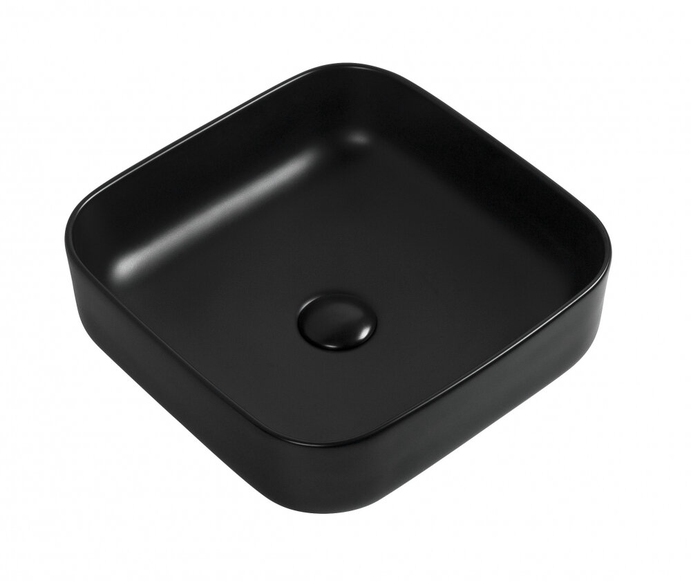 Изображение товара Раковина накладная Aquanet City-1-MB, 00245837, 38.5 см, керамика, черная матовая