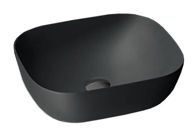 Изображение товара Раковина Aquanet Lake-1-MB, 50 см, черный, накладная, фаянсовая