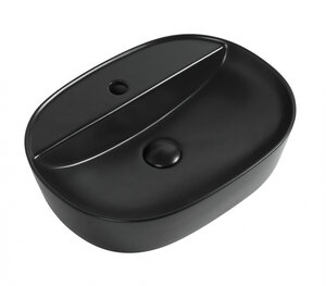 Изображение товара Раковина Aquanet Lake 273672-2-MB 50 см накладная черный матовый овальная