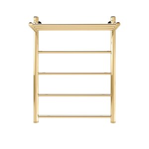 Изображение товара Полотенцесушитель водяной Indigo Line, с полкой, ширина 50 см, высота 70 см, 1 дюйм, золото, LLSHW70-50GDPK3