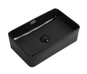 Изображение товара Раковина Aquanet Perfect-2-MB, 273677, 48 x 31.5 x 14 см, накладная, черный матовый