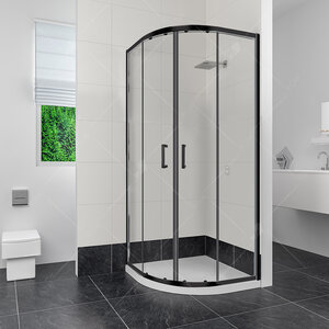Изображение товара Душевой уголок RGW Classic CL-53B 06095399-14, 90 х 90 см, дверь раздвижная, стекло прозрачное, профиль черный (выставочный образец, отсутствует упаковка)