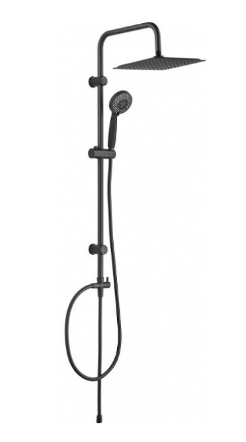 Изображение товара Душевая колонна Aquanet Passion 261837 S AF300-70-S-B верхний душ квадратный 25 см, 3 режима струи, черный матовый Изображение товара Душевая колонна Aquanet Passion 261837 S AF300-70-S-B верхний душ квадратный 25 см, 3 режима струи, черный матовый