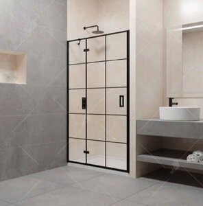 Изображение товара Душевая дверь RGW Passage PA-07B 100 см стекло прозрачное с рисунком черный профиль