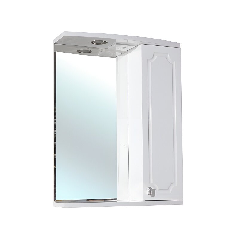 Изображение товара Зеркальный шкаф Bellezza Кантри 55 см, с подсветкой, белый, правый, 00000006164