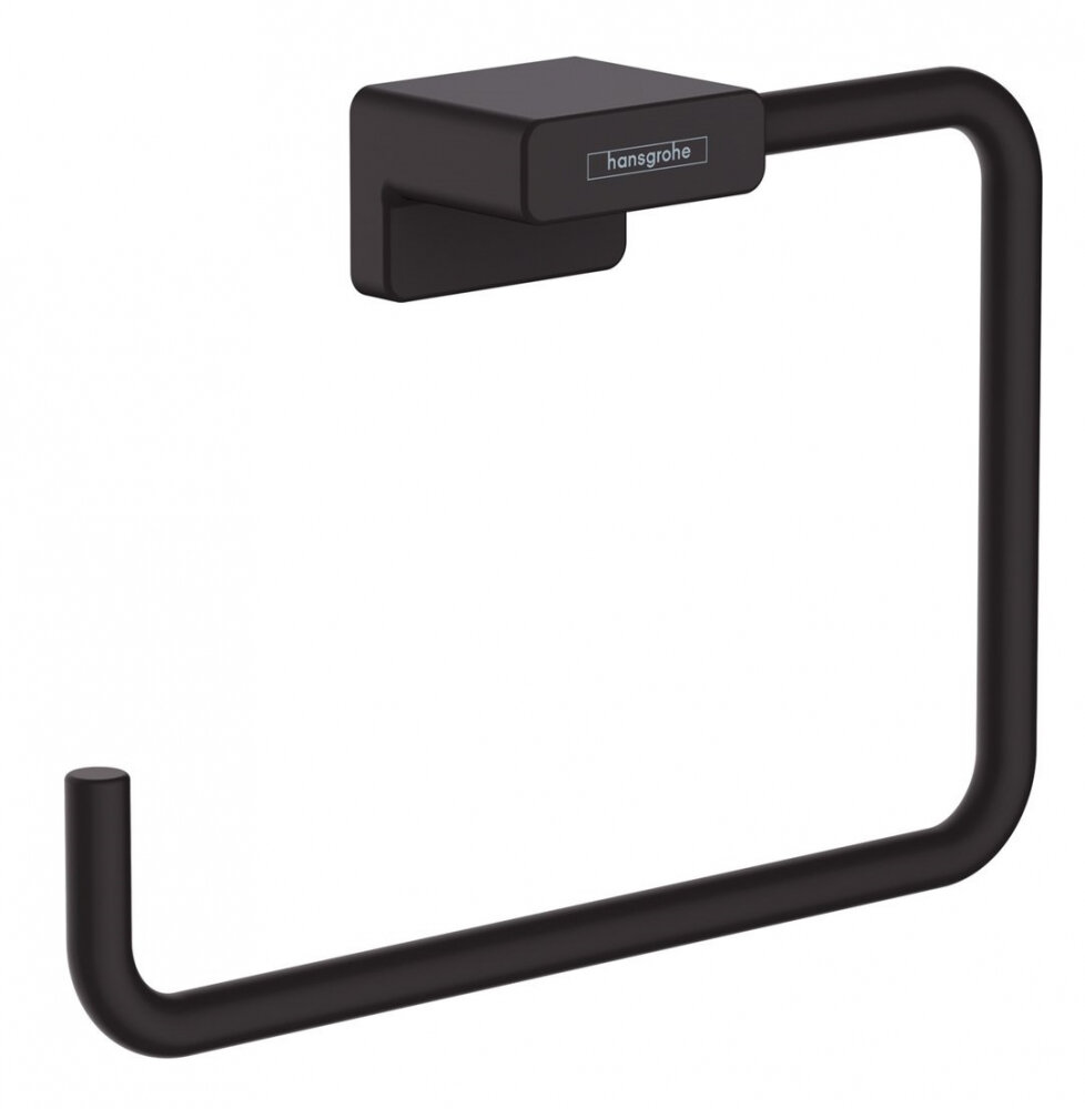 Изображение товара Полотенцедержатель-кольцо Hansgrohe AddStoris 20 см, черный матовый, 41754670