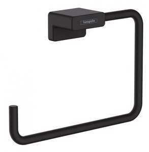 Изображение товара Полотенцедержатель-кольцо Hansgrohe AddStoris 20 см, черный матовый, 41754670