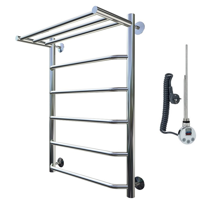 Изображение товара Электрический полотенцесушитель Тругор Браво эл ТЭН 80x60 с полкой нержавеющая сталь хром