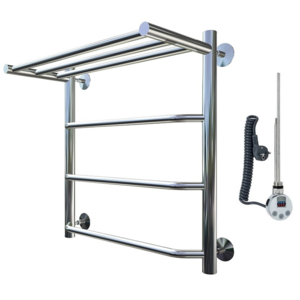 Изображение товара Полотенцесушитель Тругор Браво эл ТЭН 1 П 60*50 (ЛЦ4), ширина 50 см, высота 60 см, с полкой, хром