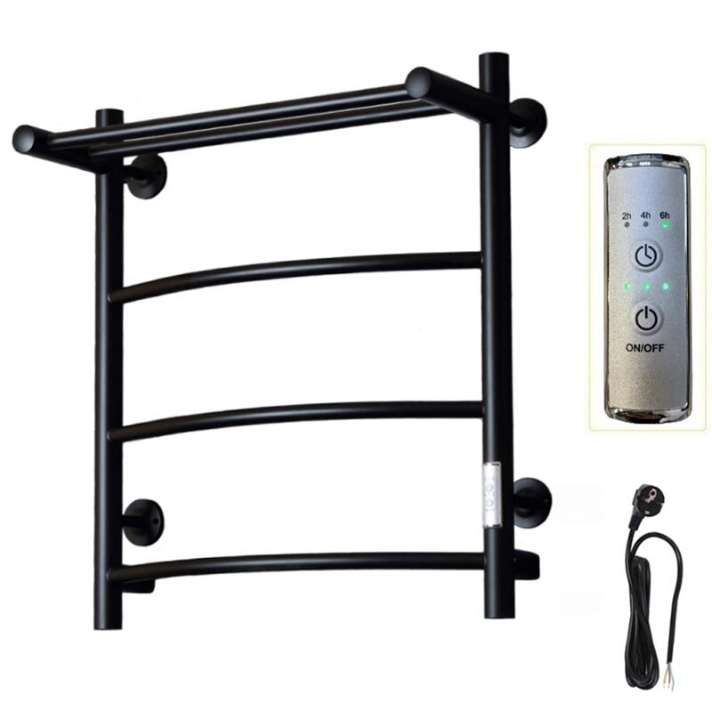 Изображение товара Полотенцесушитель электрический Тругор Пэк сп серия 5 60х50, ширина 50 см, высота 60 см, с полкой, черный