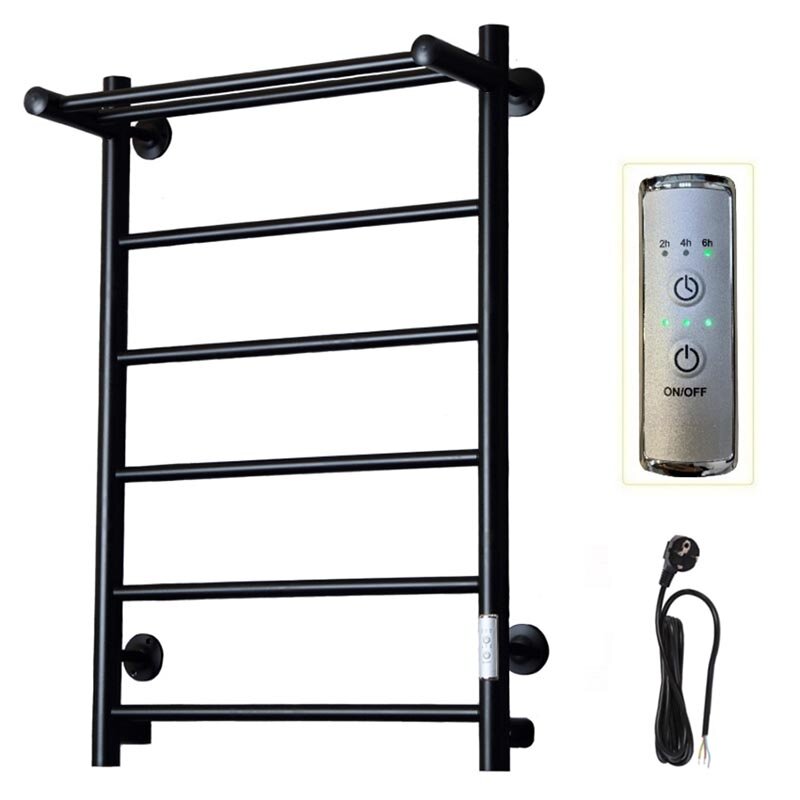 Изображение товара Полотенцесушитель электрический Тругор Аспект Пэк сп серия 1 80х50, ширина 50 см, высота 80 см, с полкой, черный