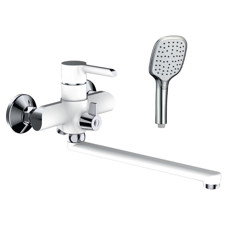 Изображение товара Смеситель для ванны и душа Osgard Ionic White 92223 с длинным излив и керамическим дивертором