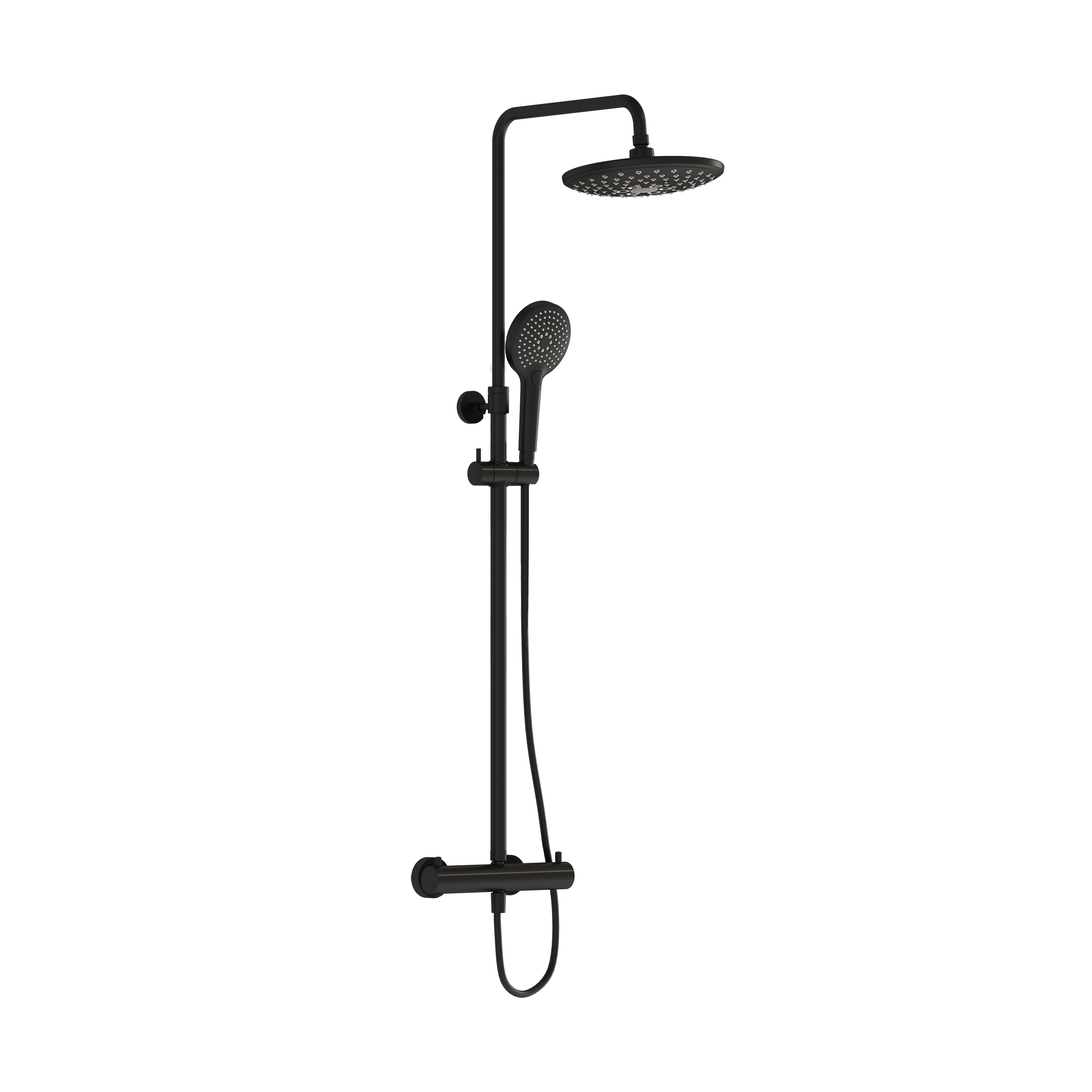Изображение товара Душевая система Vitra Aquaheat Bliss 240 2F термостатическая черный матовый