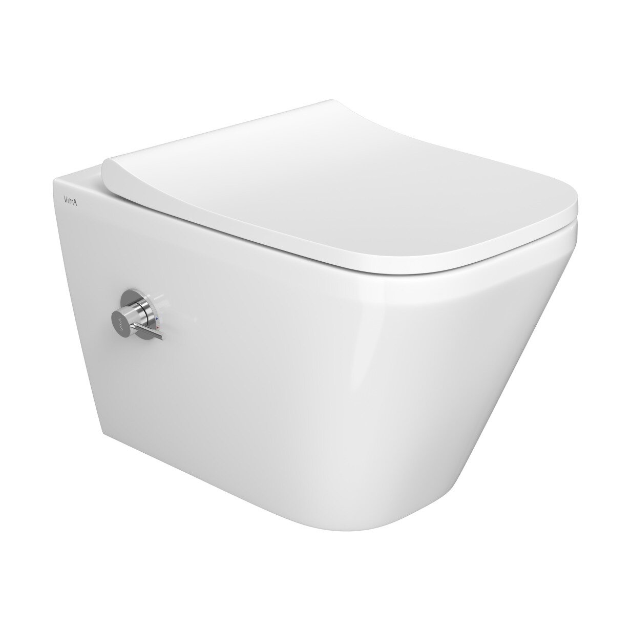 Изображение товара Подвесной унитаз с функцией биде VitrA Integra 7082B003-7209/191-003-009 безободковый, крышка микролифт