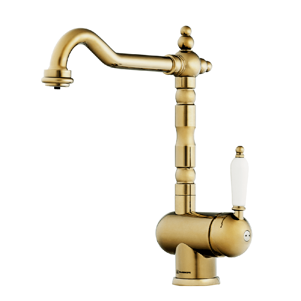 Изображение товара Смеситель Omoikiri Kyoto 2 Plus-AB для кухонной мойки античная латунь