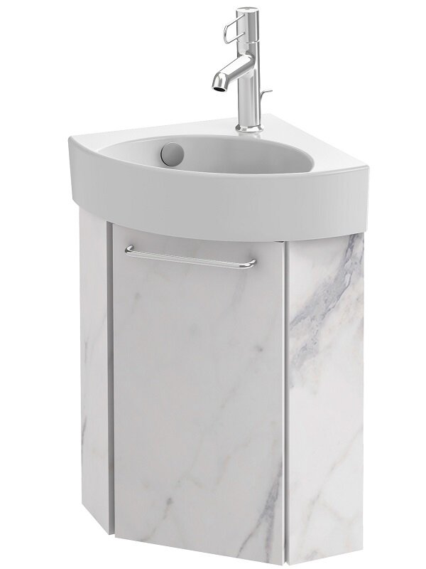 Изображение товара Тумба под раковину Jacob Delafon Odeon Rive Gauche 45 см, белый мрамор, подвесная