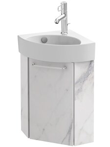 Изображение товара Тумба под раковину Jacob Delafon Odeon Rive Gauche 45 см, цвет белый мрамор, ручки на выбор, EB2584D-RX-NR4/EB2584G-RX-NR4