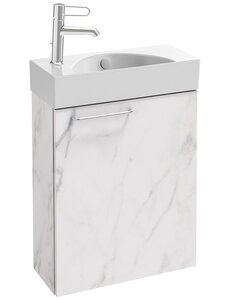 Изображение товара Тумба под раковину Jacob Delafon Odeon Rive Gauche 48,5 см, цвет белый мрамор, ручки на выбор, EB2581D-RX-NR4/EB2581G-RX-NR4