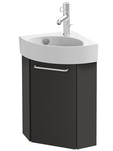 Изображение товара Тумба под раковину Jacob Delafon Odeon Rive Gauche 45 см, цвет серый антрацит глянцевый, ручки на выбор, EB2584D-RX-442/EB2584G-RX-442