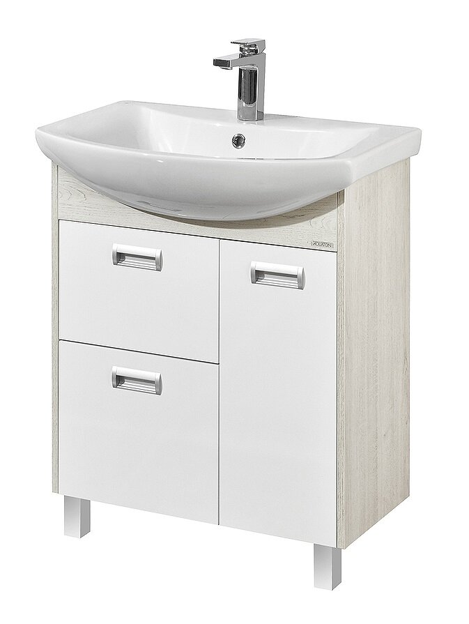 Изображение товара Тумба под раковину Акватон Бекка PRO 70 см напольная, белый, дуб сомерсет, 1A208701BAC20