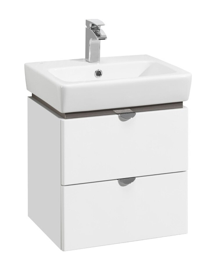 Изображение товара Подвесная тумба под раковину Акватон Скай PRO 60 см белая с плавным закрыванием