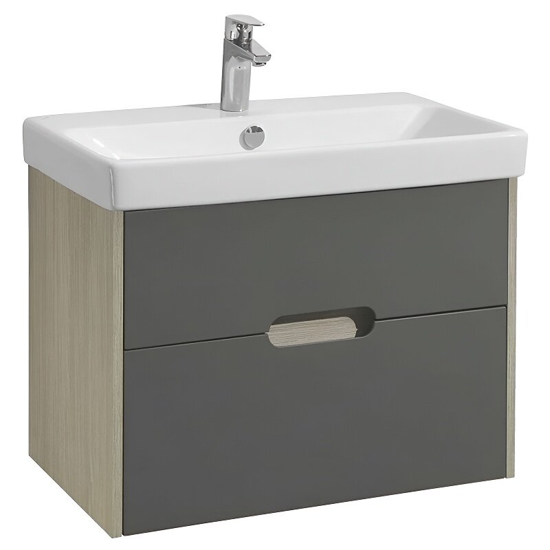 Изображение товара Тумба под раковину Акватон Оливия 70 см, подвесная, серый и бежевый цвет