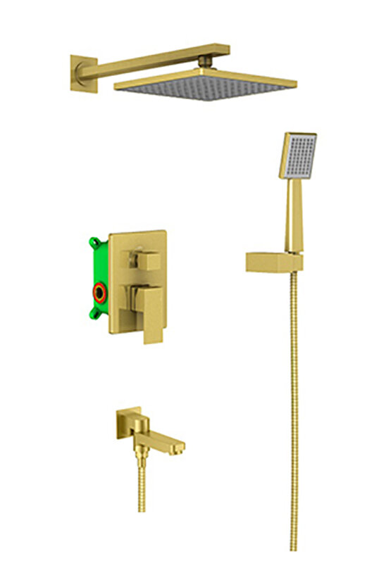 Изображение товара Встроенная душевая система Selene SX-3069/17SM с поворотным изливом и матовым золотом