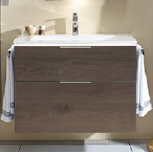 Изображение товара Тумба c раковиной Burgbad Eqio 93 см, подвесная, трюфель, SEYQ093F2012C001*1