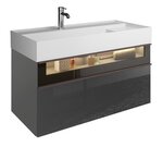 Тумба c раковиной Burgbad Yumo 101 см, подвесная, с подсветкой, серый глянцевый, SFMX102 F3194 C0001*1 - фото 1