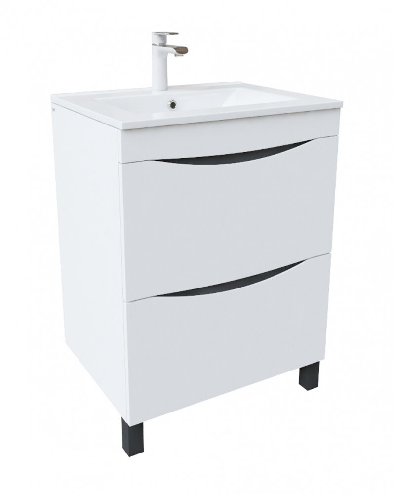 Изображение товара Тумба под раковину Iddis Cloud 60 см подвесная белая с 2 ящиками