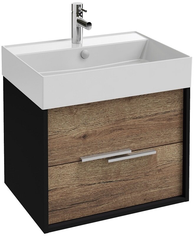 Изображение товара Тумба под раковину Jacob Delafon Vivienne 60 см черный глянец дуб табак