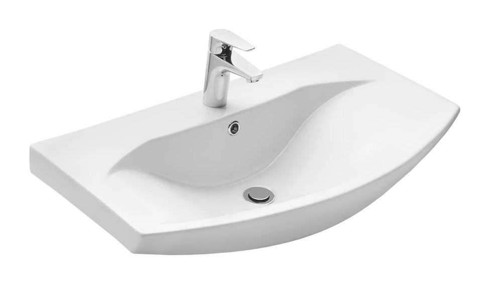 Изображение товара Раковина Акватон Смайл 80 см прямоугольная фарфор белая с переливом