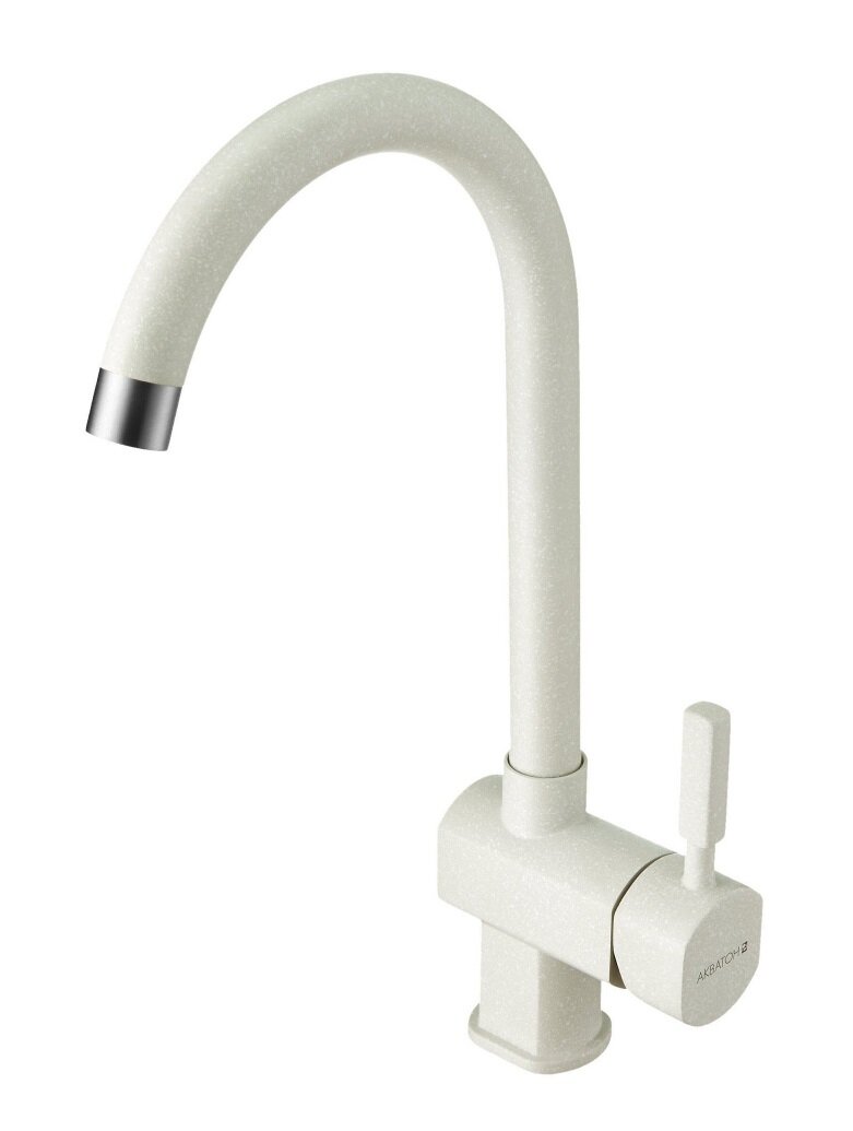 Изображение товара Смеситель для кухонной мойки Акватон Лиам жемчуг, високий с поворотным изливом